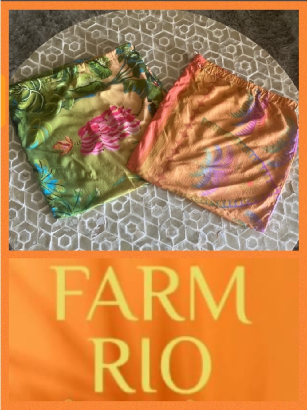 Farm Rio tropical floral print dust bags (bundle of 2)